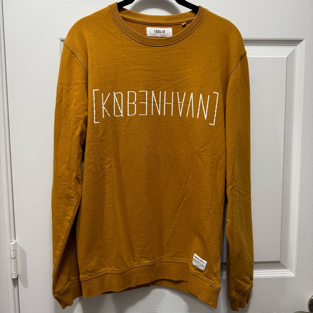 København Solid Golden Brown Crewneck Sweater Size Small